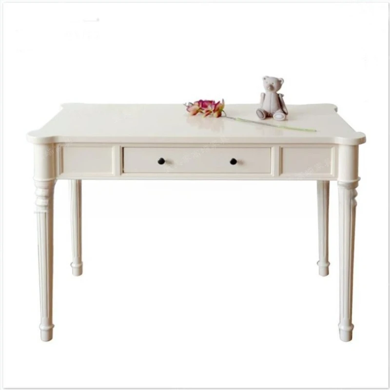 

American solid wood desk, simple modern oak student children's learning desk storage table