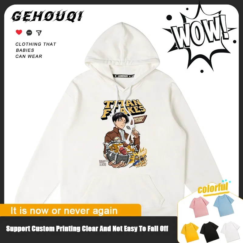 

Attacking Giant Hooded Sweater Men's Autumn Anime Lewell Printed Clothing Autumn Youth Fashion