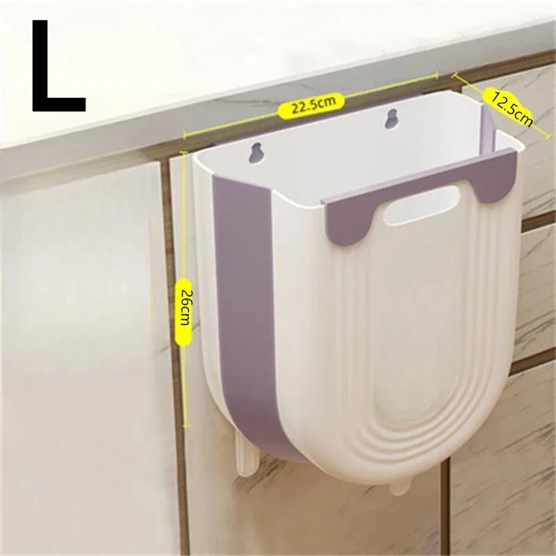 

S/L Kitchen Folding Hanging Garbage Can Home Bathroom Cabinet Wall Mounted Garbage Can Available in Multiple Colors