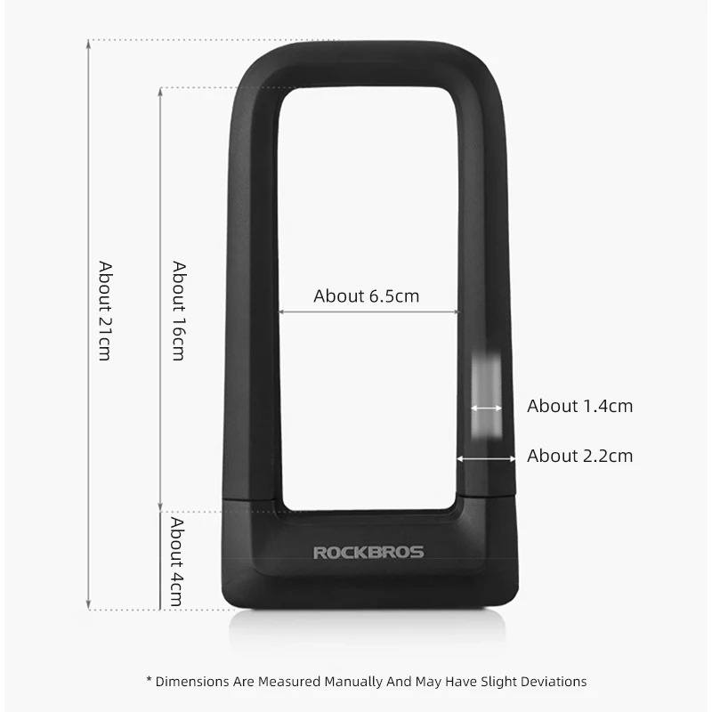 ROCKBROS Bike Lock Silicone U-Shaped Lock Resistant To Hydraulic Shear Motorcycle Anti-Theft Lock Electric Bicycle Accessories