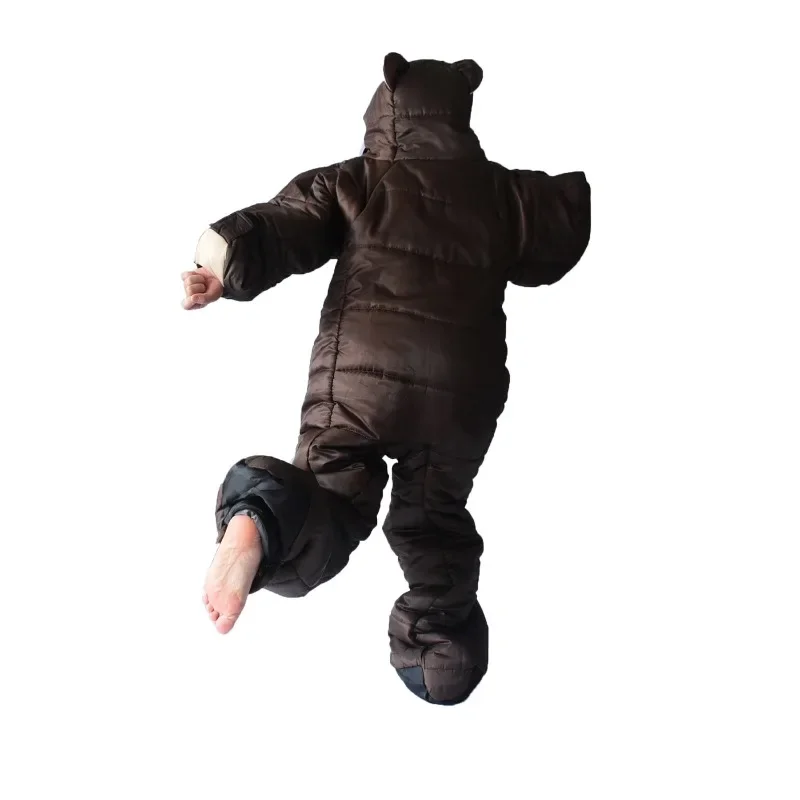 Bear-shaped brown bear camping winter outdoor warm sleeping bag watch vigil temporary rest