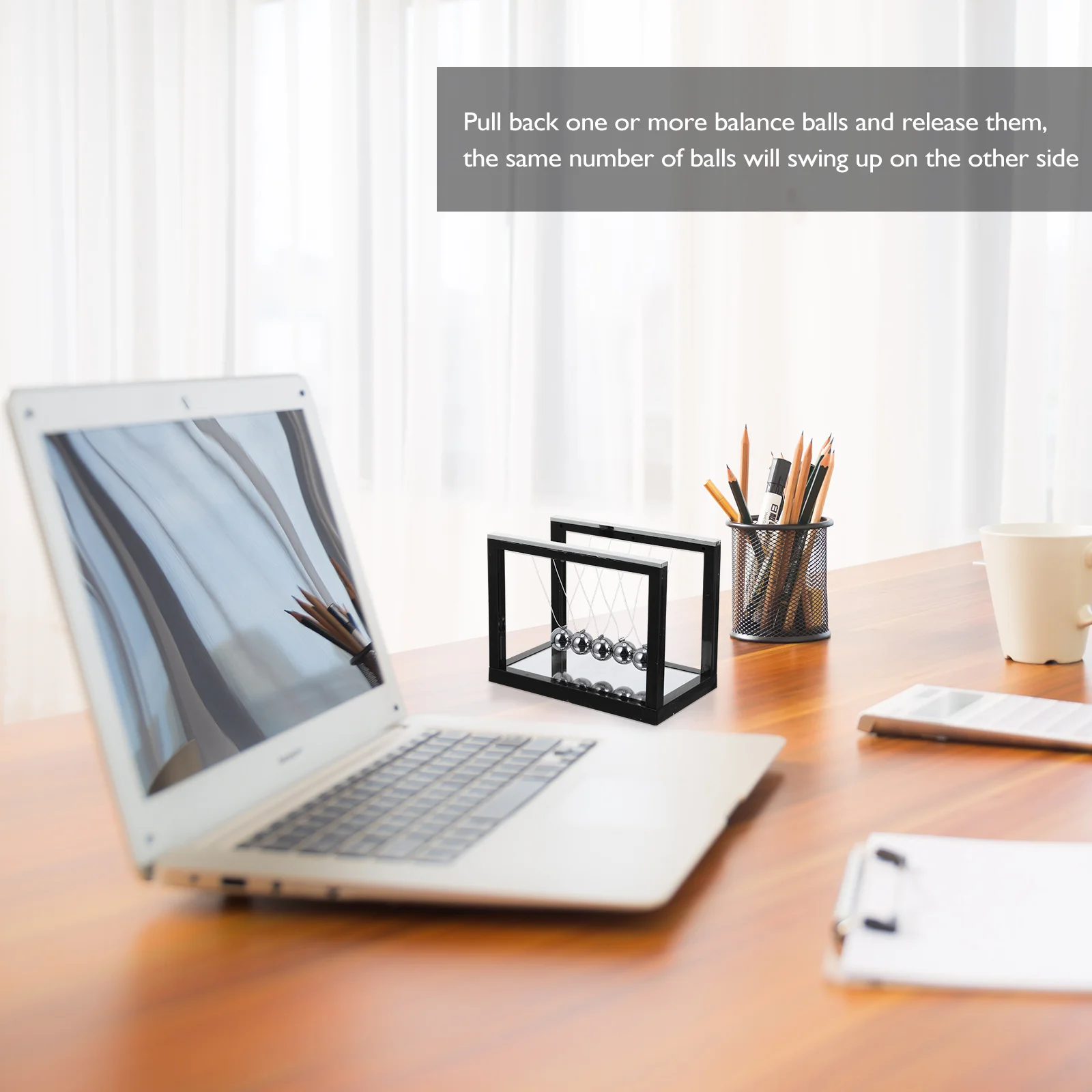 

Newton's Cradle Balance Balls Mirror Finish Scientific Desk Decoration for Stress Relief Pendulum Ball Physics Science Tool