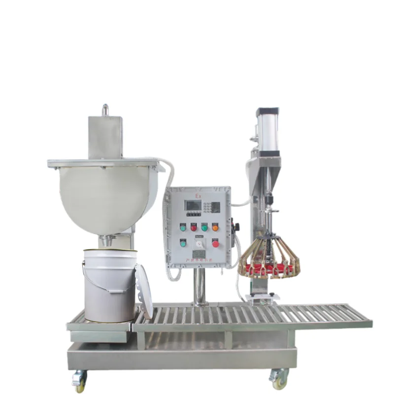 Semi Automatic Pneumatic Honey Stick 5 Gallon Can Weighing And Filling Machine 20 L Resin Paint Paste Fill And Seal Machine
