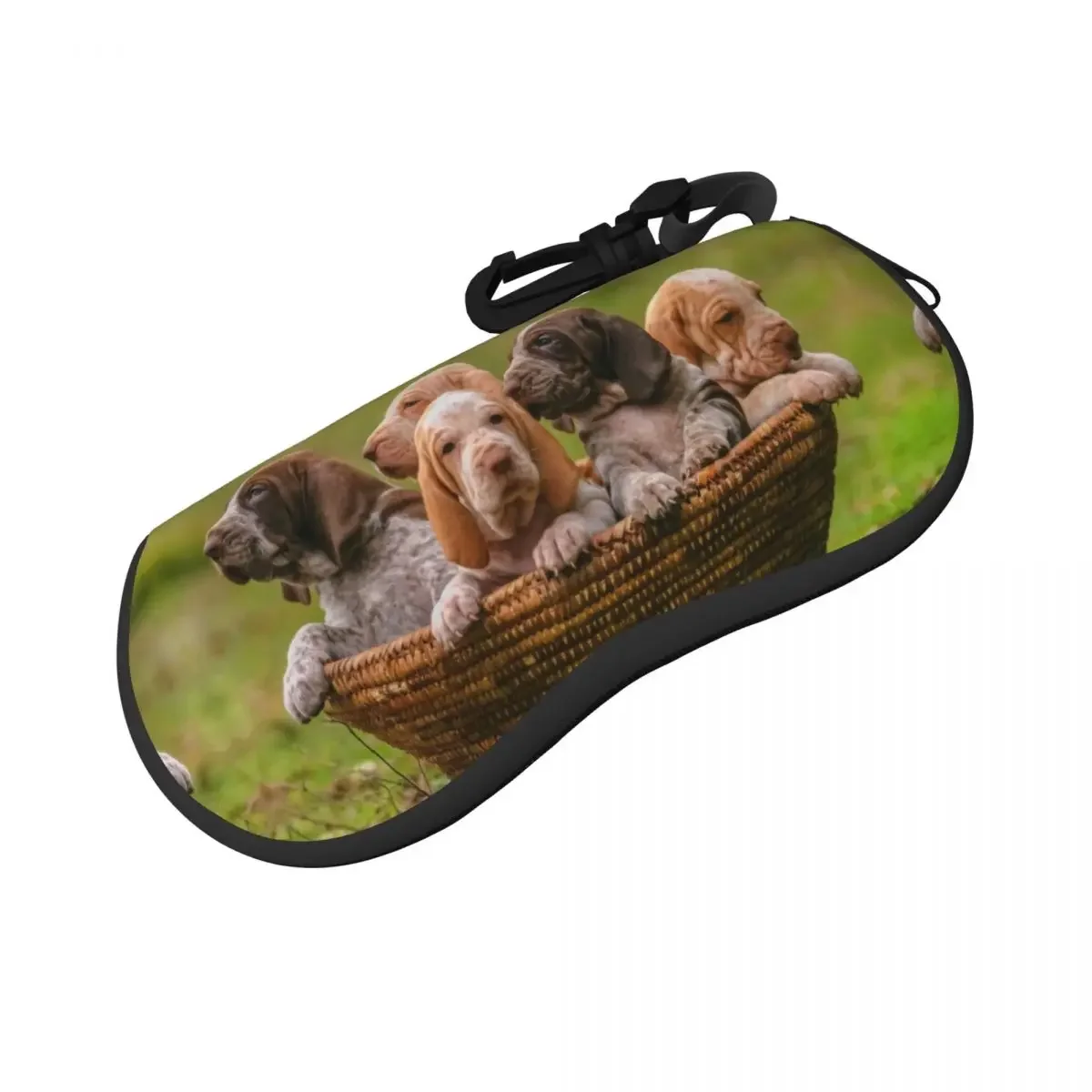 Unisex Glasses Bag Protective Case Cute Purebred Italian Bracco Puppy Dogs Portable Sunglasses Box Reading Eyeglasses 