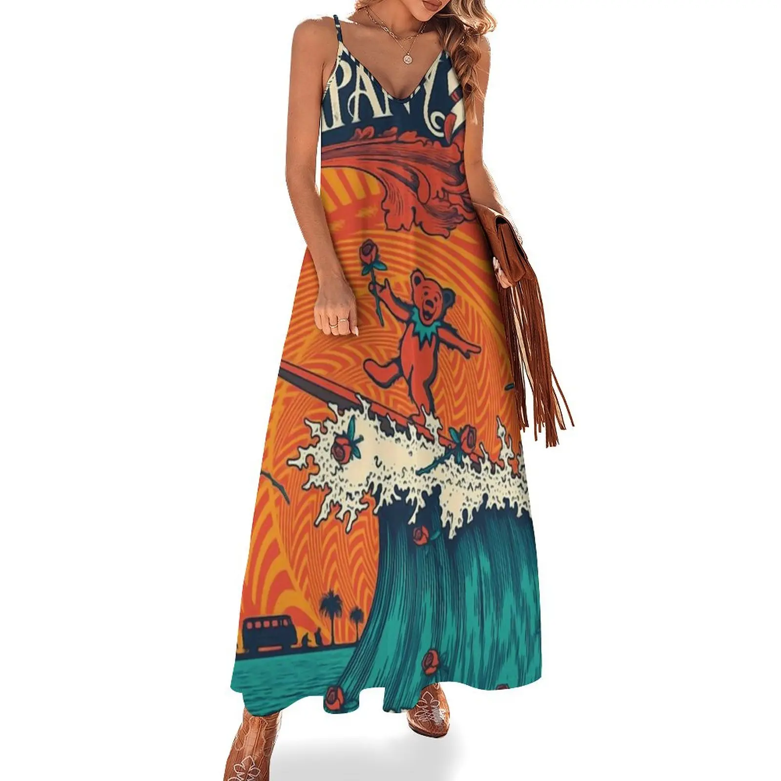 

Dead American rock band T-Shirt Classic Rock shirt Bear Surfing & Company Sleeveless Dress dresses for special events