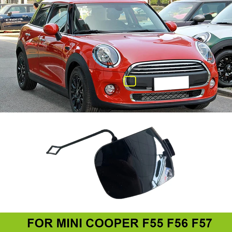 Car Front Bumper Tow Eye Cover Front Bumper Tow Hook Cover for Mini Cooper One S F55 F56 F57 51117337796 Towing Eye Replacement