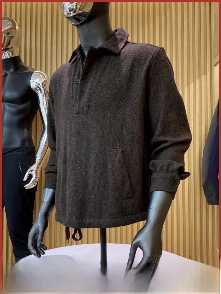 ملابس خارجية مريحة كاجوال طويلة Sve irt للرجال لخريف جديد قابلة للتنفس بأزرار سفلية Ne فضفاضة قابلة للتنفس...