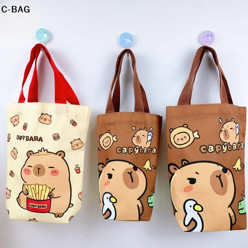 قماش كابيبارا غطاء زجاجة ماء الكرتون مظلة مقاومة للخدش حقيبة التخزين متعة زجاجة ماء الناقل حقيبة المشروبات حماية