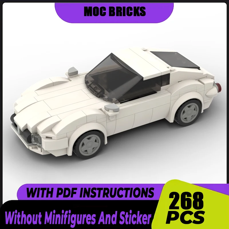 MOC-Tijolos De Construção De Modelo De Carros Super Esportivos, Blocos De Construção Modulares, Carros De Velocidade Campeão, Brinquedo De Construção Técnica, Conjunto DIY, Presente De Montagem