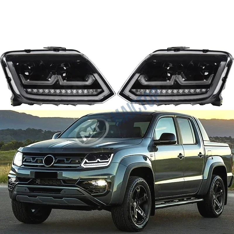 MAICTOP Car Accessories LED Lamps DRL Angel Eye Projector Front Head Light Headlight For Amarok Pickup 2012-2021