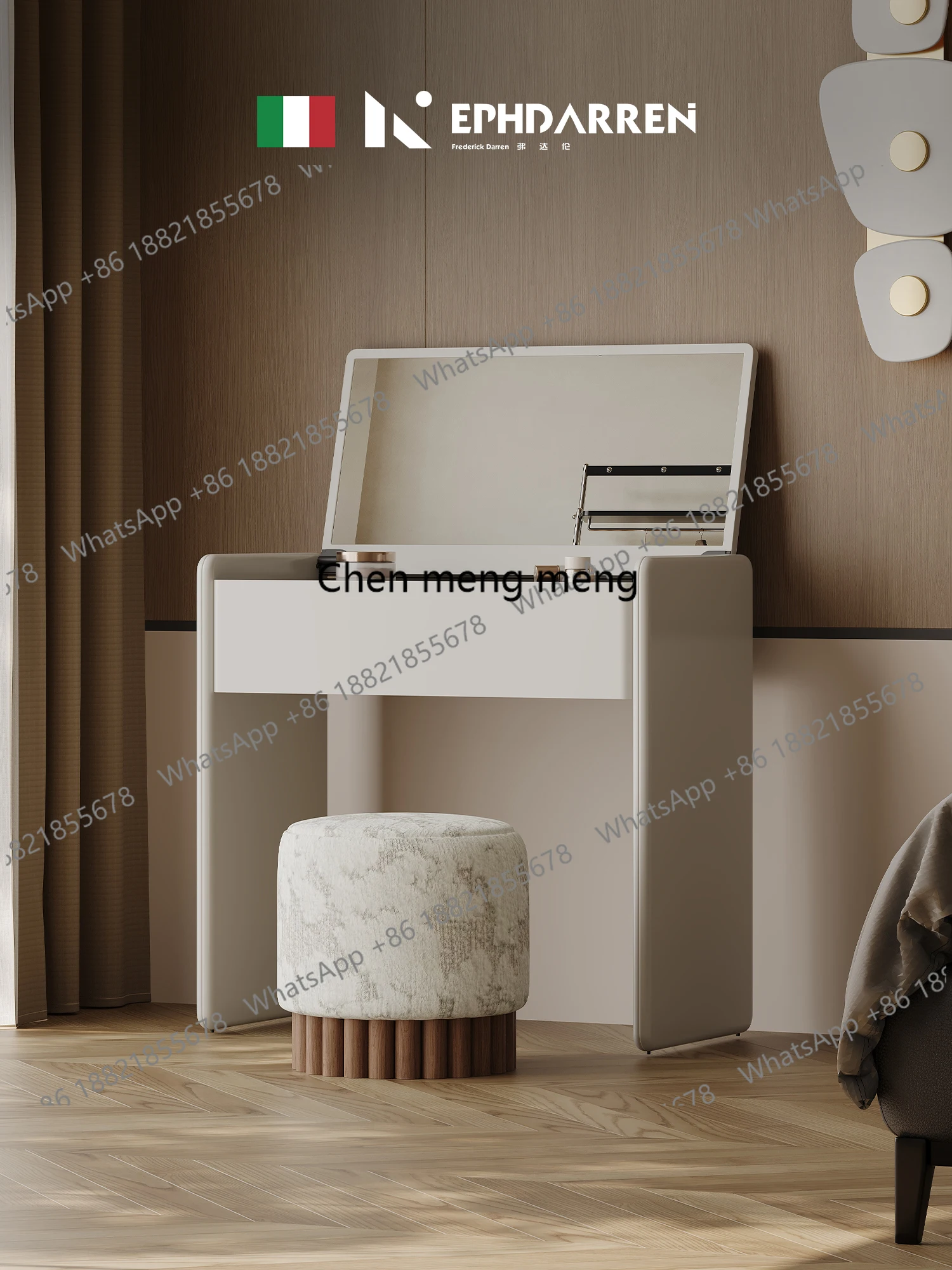 Dresser Small Flip Makeup Mirror Household Small Apartment Master Bedroom High Light Designer Dresser