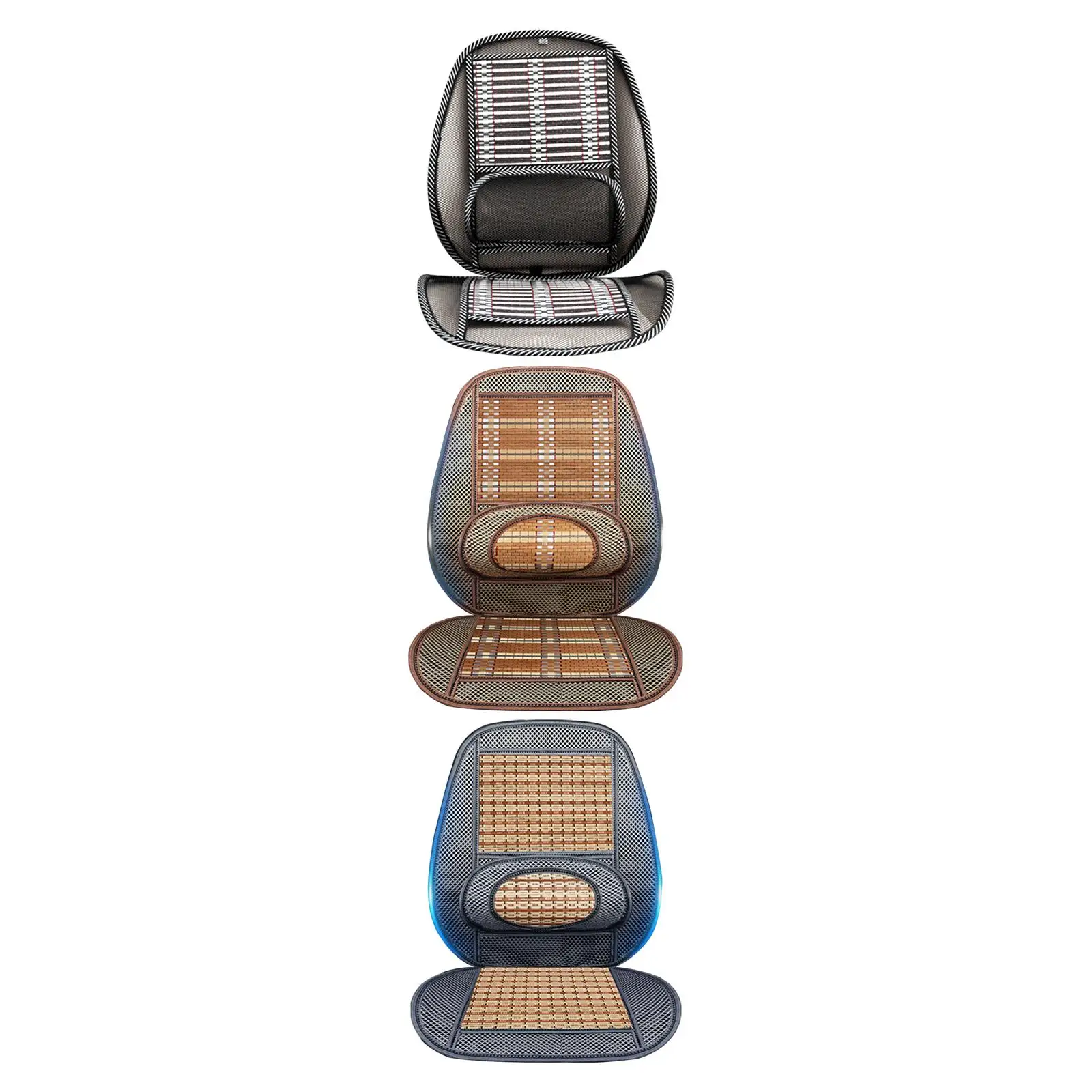 Car Summer Seat Cushion with Cooling Ventilated Mesh Lumbar Backrest Comfortable for Car Interior Supplies Truck Parts