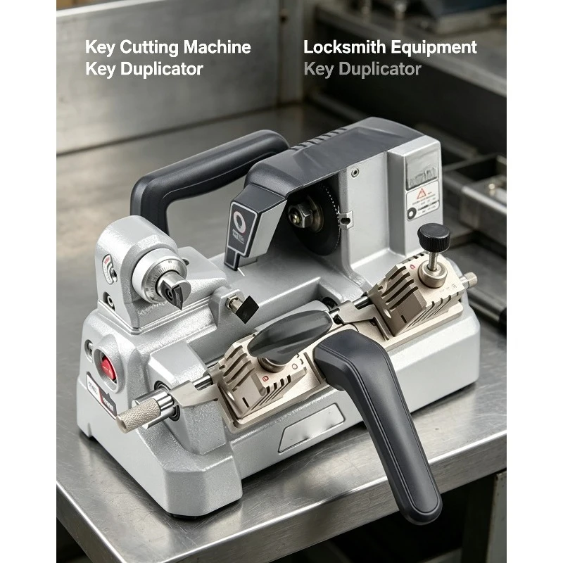 For XP-009C Horizontal Key Cutting Machine, 24V Dual Head Manual Multi-functional Key Duplicator, High Efficiency Key Copy