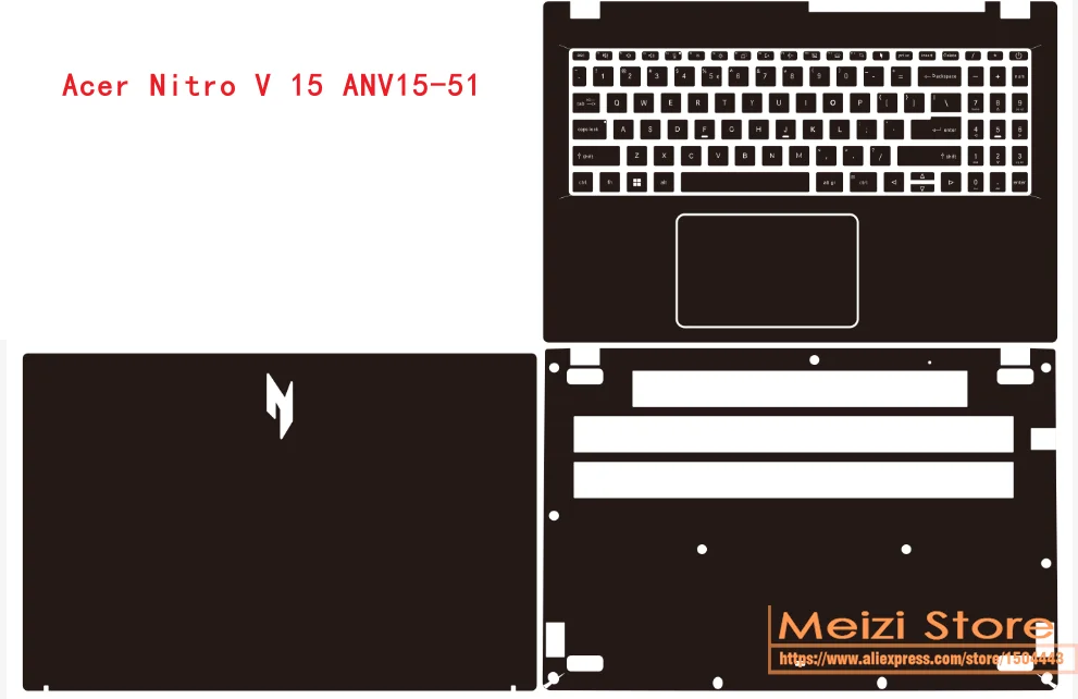 Full Body Laptop Vinyl Decal Cover Sticker Skin For Acer Aspire Vero AV15-51 97dt 52np 53z0 / Acer Nitro V 15 ANV15-51 53wf 55zq