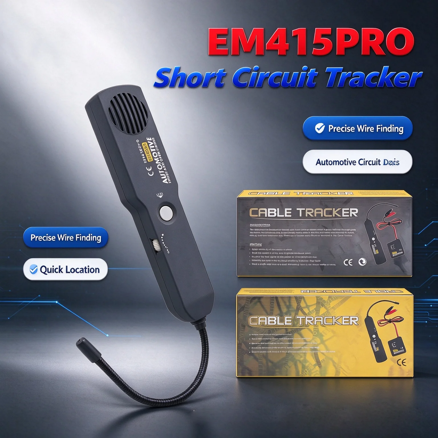 EM415PRO Automotive Short and Open Circuit Finder Tester, Car Wire Cable Break Detector & Tracer, Auto Circuit Fault Locator, Professional Vehicle Repair Diagnostic Tool for Tracking Buried and Hidden Wires