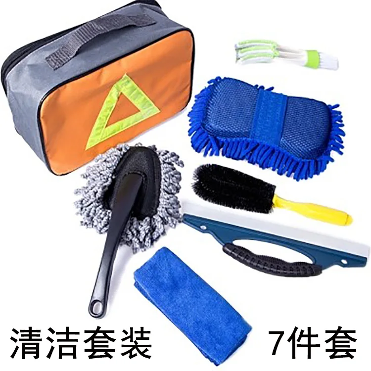 7Pcs Car Detailing Cleaning Set Auto Total Care Tools Portable Interior Leather Air Vents RimDirt Dust Clean Car Accessories