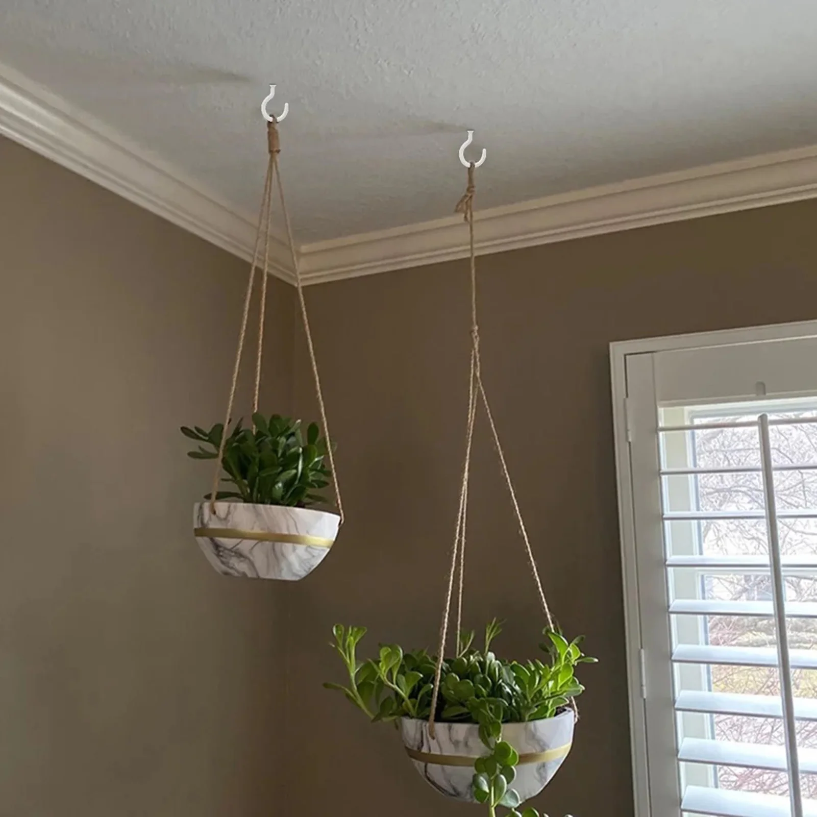 10/20Pcs White/Black Ceiling Hook Screw in Overhead Hanging Hook Home Kitchen Garden Cup/Flowerpot Wall Hanging Hook