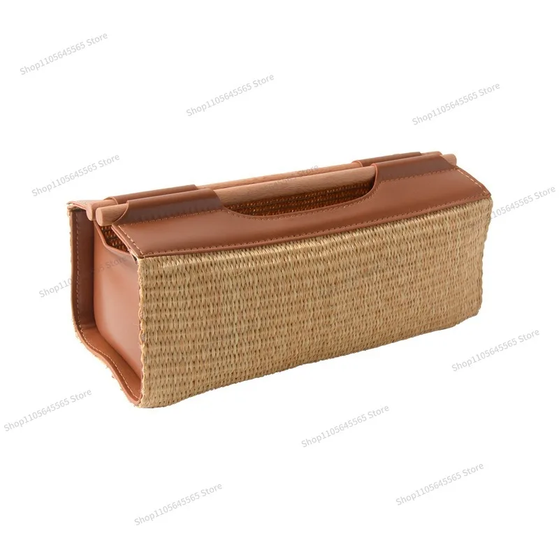for-grass-woven-leather-tissue-box-household-living-room-napkin-storage-desktop-paper-box