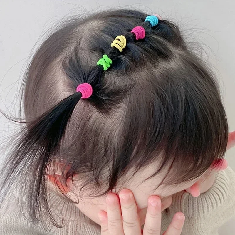 100pcs/Bag Elastic Hair Bands Girls Baby Durable Hair Accessories Child Hair Ring Head Rope Scrunchies Headwear Wholesale Gift