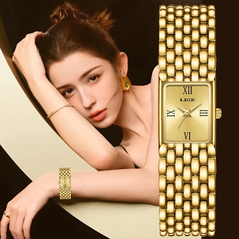 

LIGE Роскошные элегантные женские часы, модные лучшие брендовые повседневные браслеты, кварцевые часы для женщин, простые женские часы, подарки для женщин