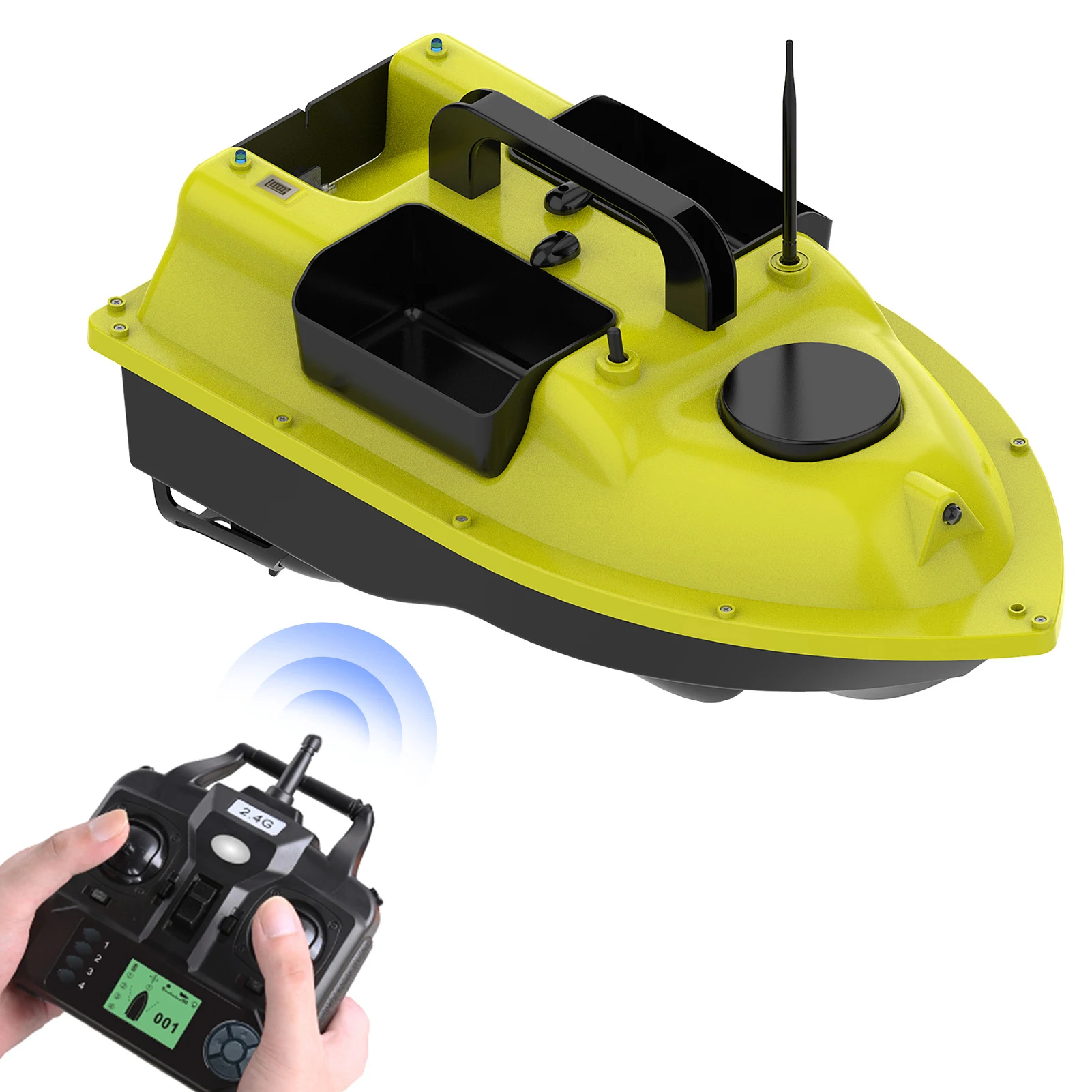 400-500M Remote Control  Fishing Bait Boat with 3 Bait Containers Automatic Bait Boat with Double Motors and Double Propellers