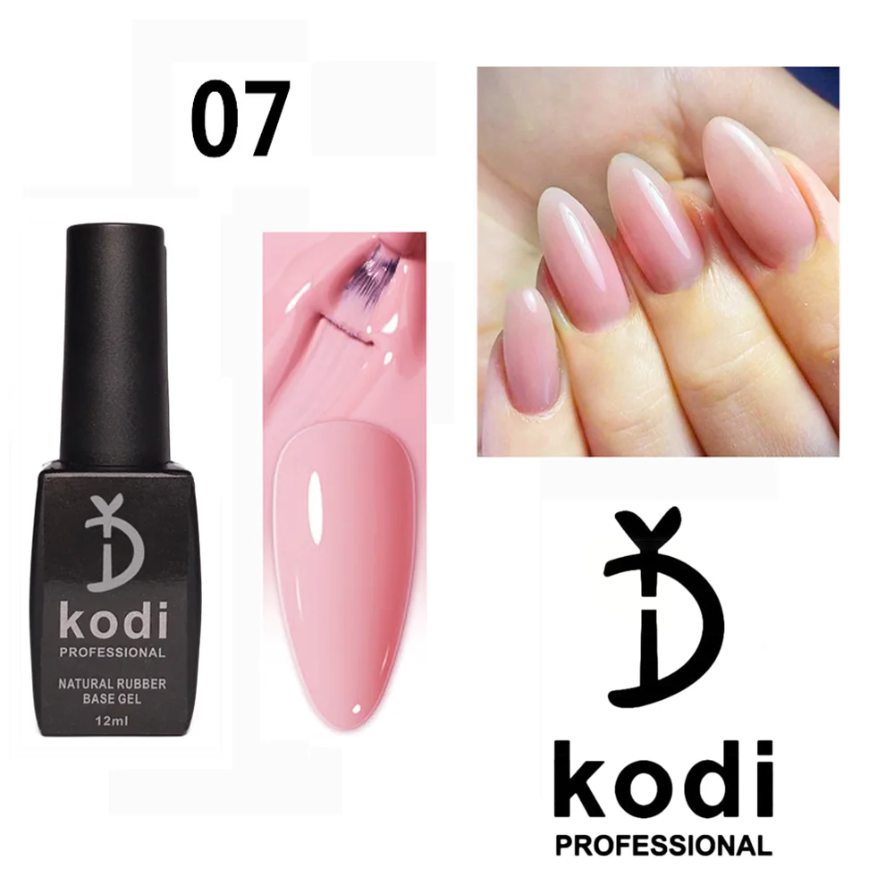 YD KODI PROFESSIONAL 12ml Natural Base Gel 2 in 1 Glitter Camouflage Base Gel Nail Polish UV Plastic Bottle Top Coat  Gellak