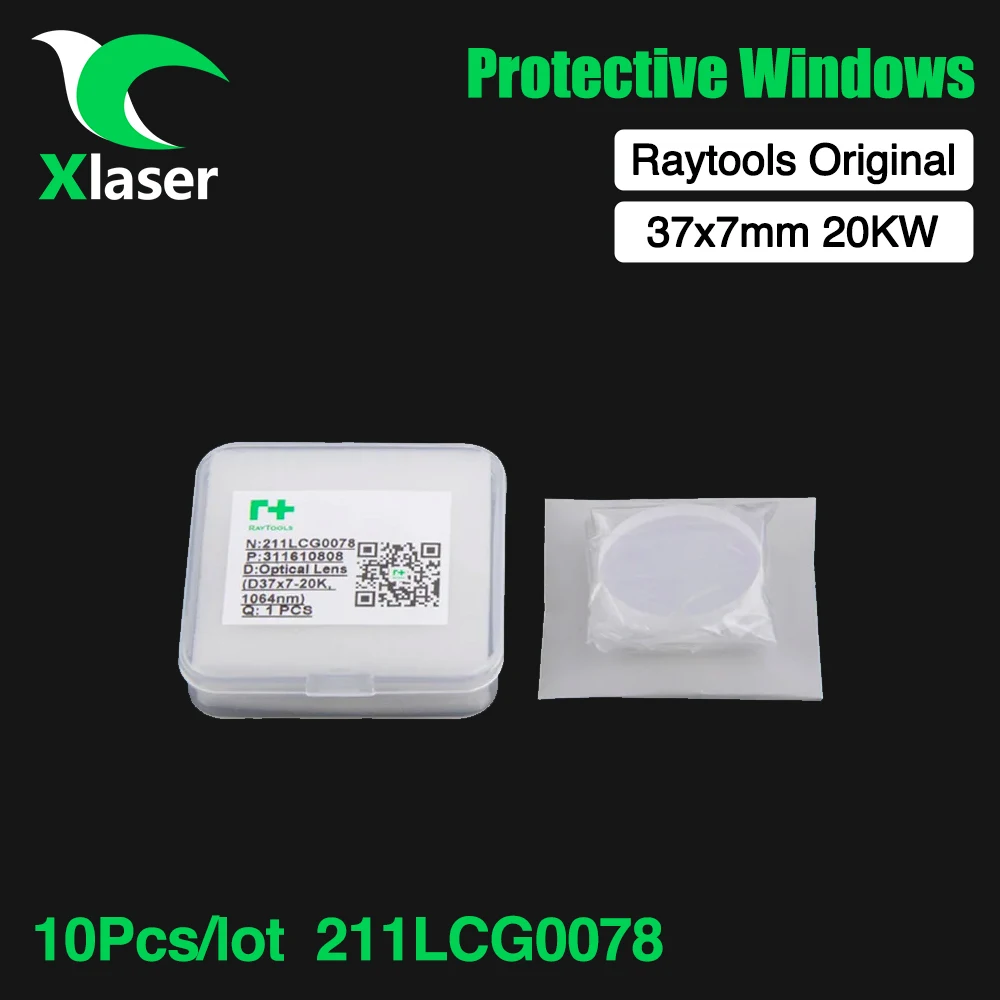 10Pcs/Lot Raytools Original Protective Windows 37x7 20KW Optical Lens 211LCG0078 For Raytools BM06K BS12K BS20K Laser Head