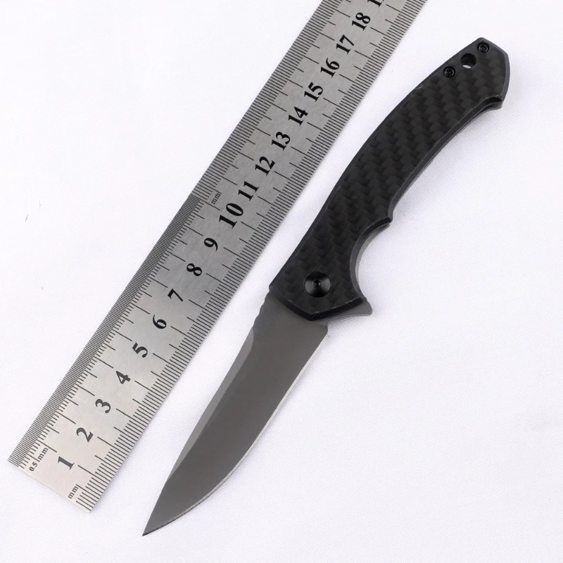 

NEW Outdoor Camping Folding Knife 0450 Carbon Fiber Handle 440C Blade Pocket Survival Tactical Hunting Utility Knives CED Tools