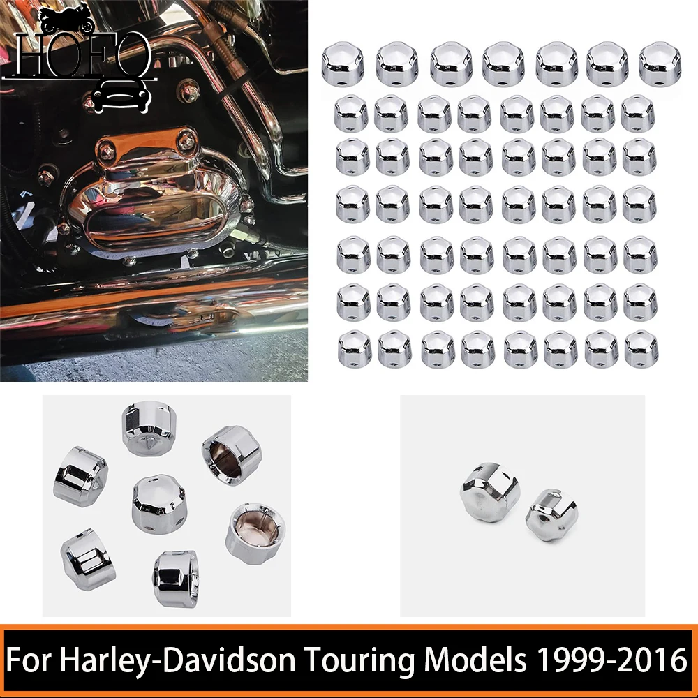 

55Pcs Motorcycle Bolt Toppers Cap Kit Protection Covers Motorbike Decoration For Harley-Davidson Touring Model Softail 1999-2016