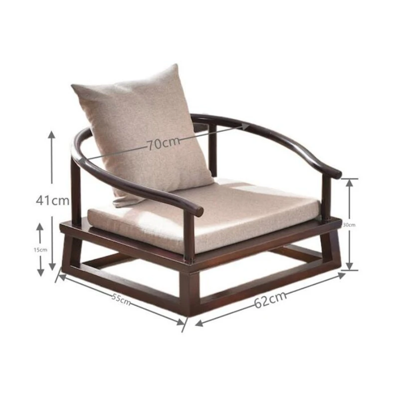 Modern Tatami Chair Low Armchair Asian Chinese/Japanese Style Solid Wood Leisure Chair Seating For Gaming,Reading,Watching TV