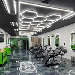 Hair Salon Barbershop Gym Led Ceiling Light Hexagon Garage Light 110V-240V Honeycomb Led Tube Lighting For Auto Car Detailing