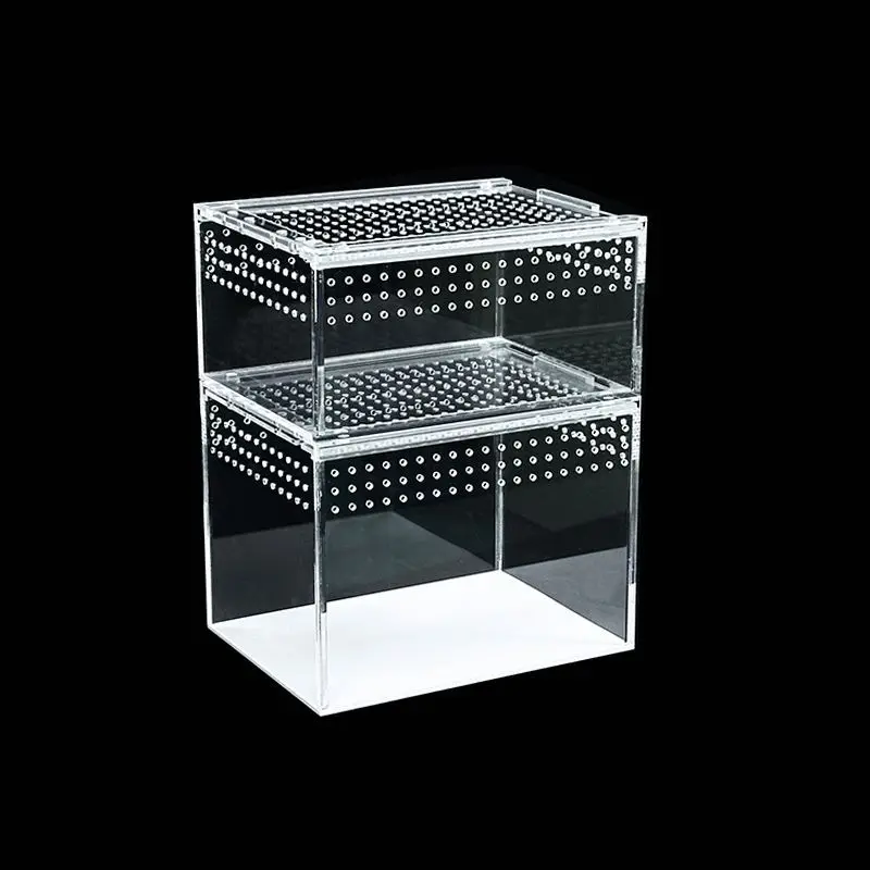 Acrylic integrated waterproof pet box, insect crawling pet breeding box, transparent, visible, and installation free