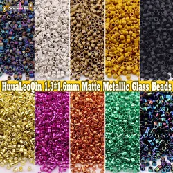 2000pcs 11/0 Matte Metallic Color Glass Beads 1.3*1.6mm Uniform Japanese Loose Spacer Seed Beads for Jewelry Making DIY Sewing