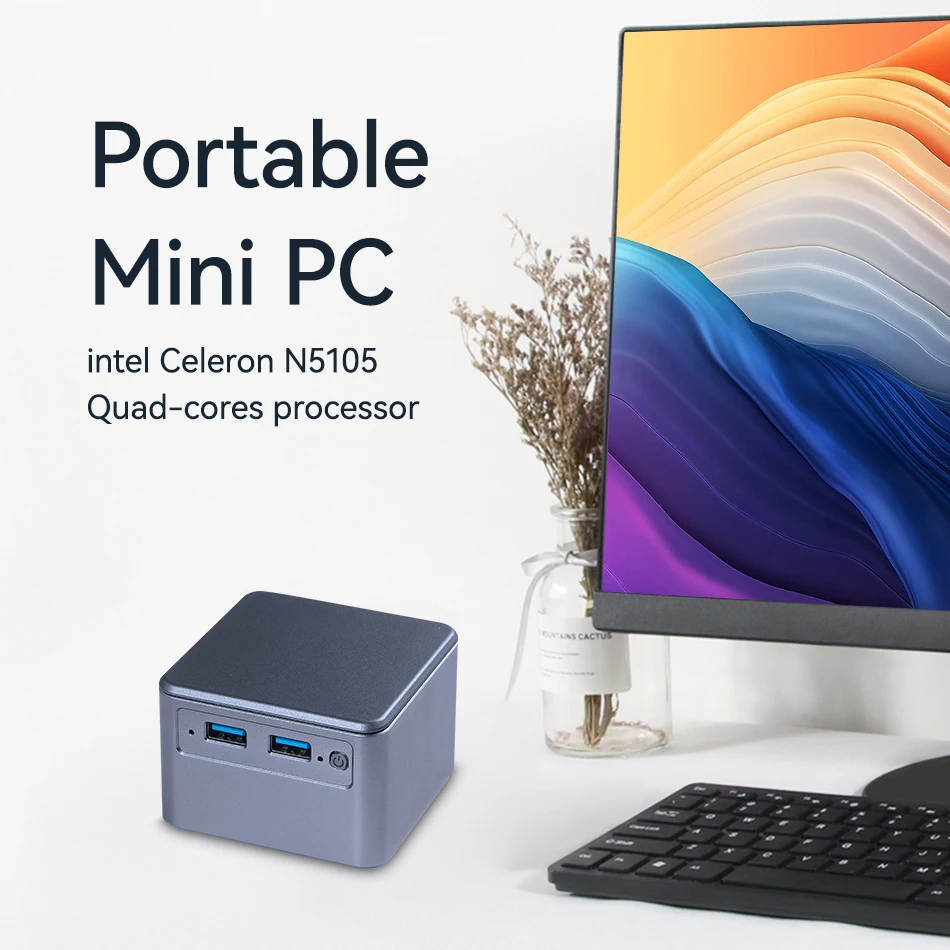 Imagem -02 - Mini pc Intel Celeron N5105 8gb Lpddr4 128gb M.2 Nvme Ssd Dual-band Wifi Bluetooth 4.0 Lan 2.5gbe 4k Uhd Windows 11 10