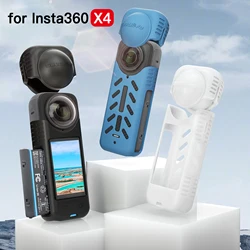 Case + Lens Cap for Insta360 X4 Accessories Flexible Silicone Protective Cover Case for Insta 360 X4 Lens Protector Shell