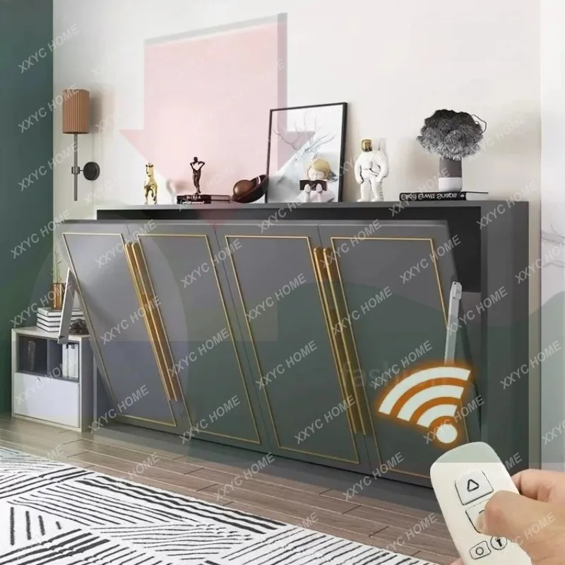 XX Multiple space rollover wall bed with sofa multi-function invisible Murphy bed electric remote control automatic folding bed