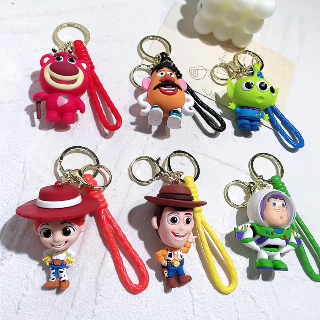 ديزني قصة لعبة سلاسل المفاتيح أنيمي الطنانة الخفيفة وودي لوسو كيرينغ جمع دمية حقيبة اكسسوارات السيارات هدايا عيد الميلاد عيد الميلاد #2