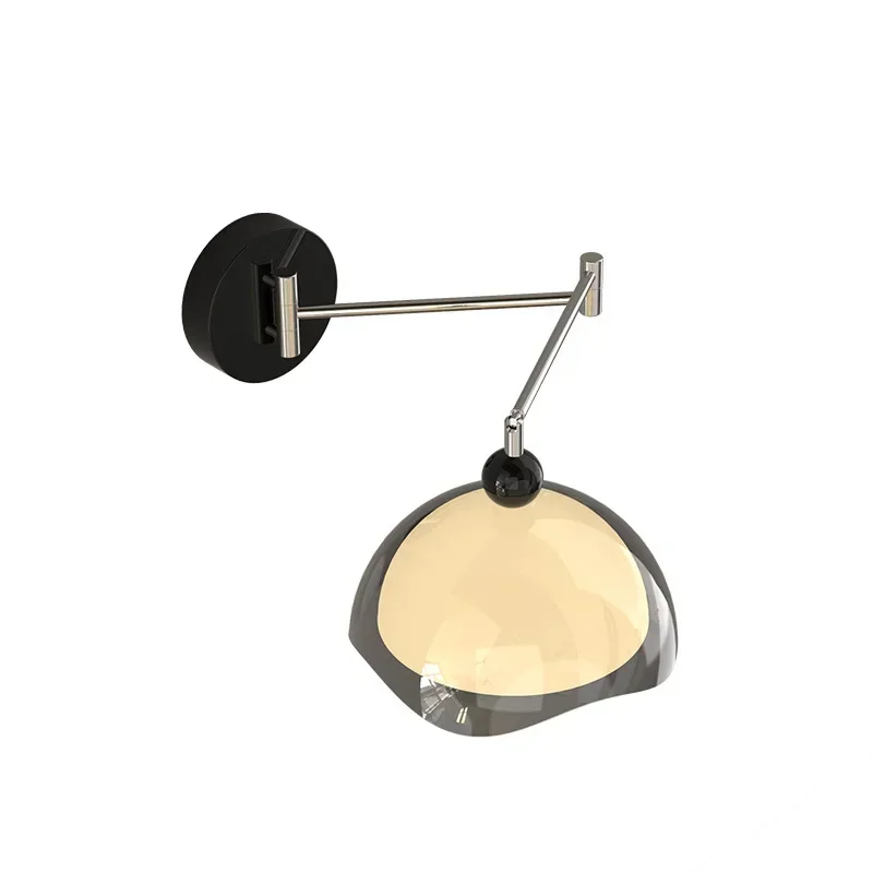 

French retro wall lamp antique rocker arm bedroom bedside lamp new personalized creative decoration living room background