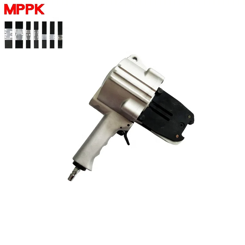 Portable Air 19/25/32mm Metal Buckle Sealer Machine Metal Strap Crimping Tool Pneumatic Steel Strapping Tool for Wood Pallet