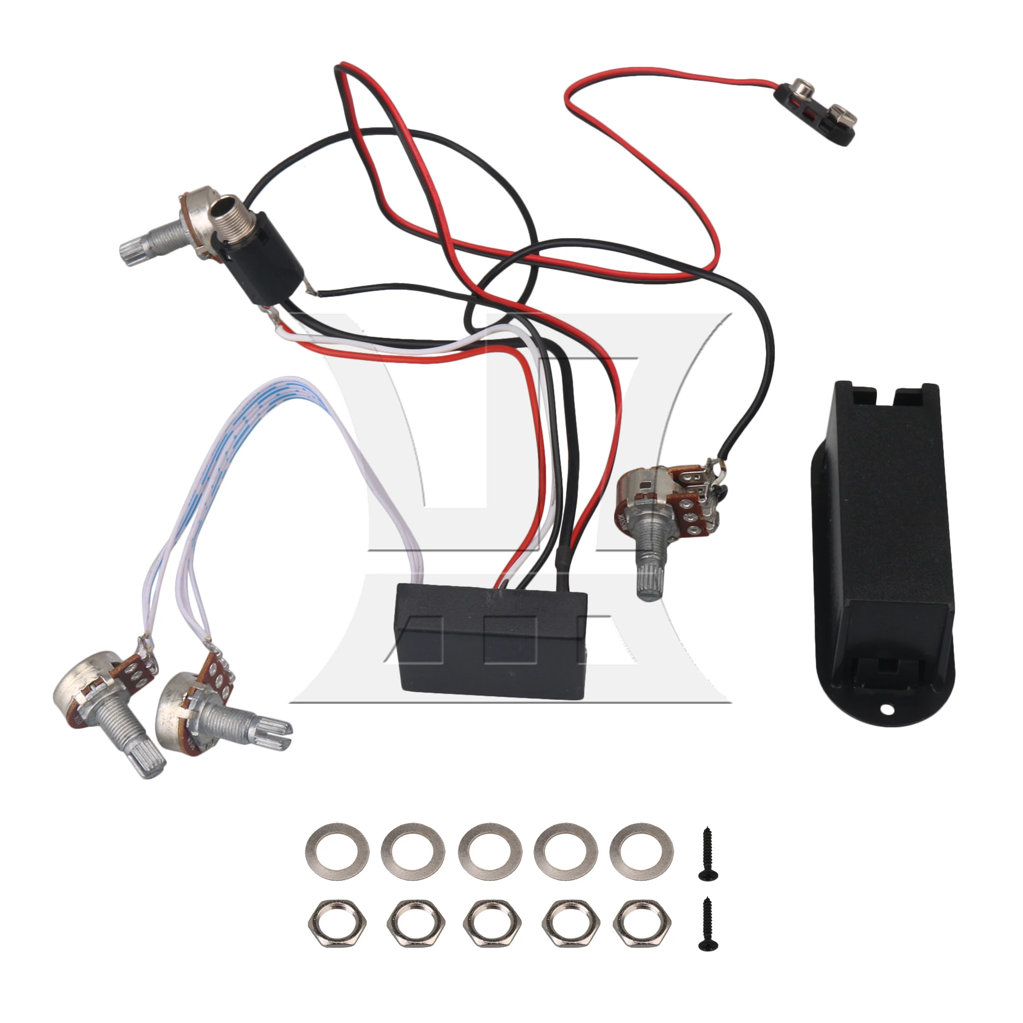 Yibuy New EQ-2T Active EQ for bass guitar W/ 9v batery cass SET