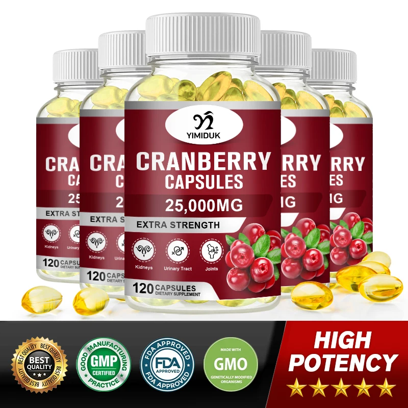 Organic Cranberry Capsules Urinary Tract Health & Kidney Cleanse UTI Support Supplement