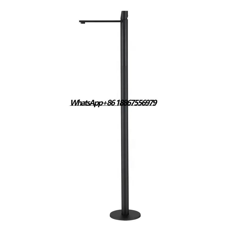 

Bathroom Black Free Standing Faucet Santary Ware Brass Floor Standing Basin Faucet