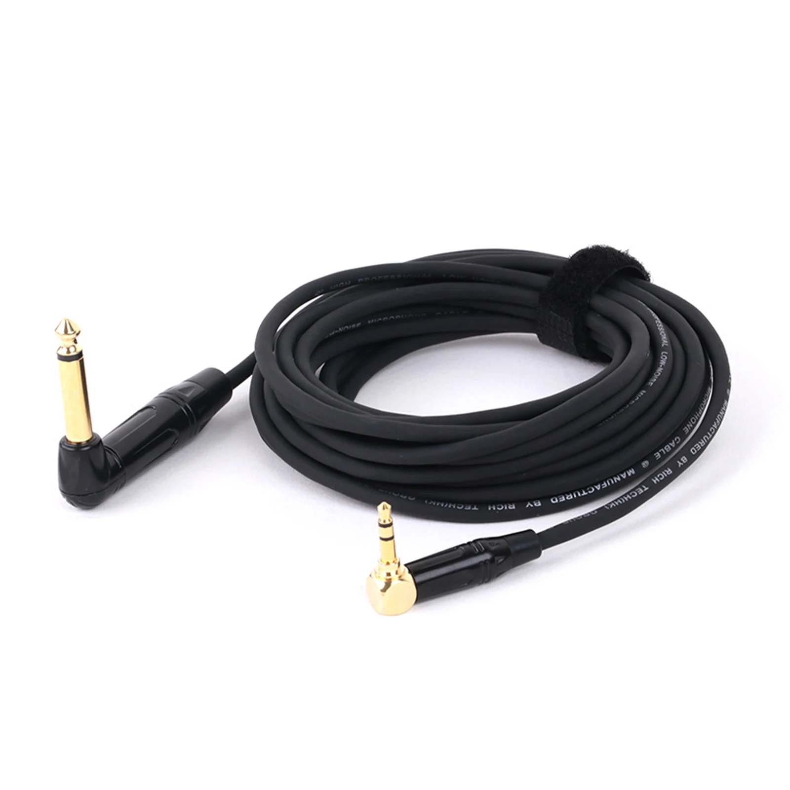 1PC Gold Plate Right Angle 6.35 Mono Jack to 3.5 Stereo Jack Unbalanced Speaker Amplifier Cable for Guitar Keyboard‎ Cable