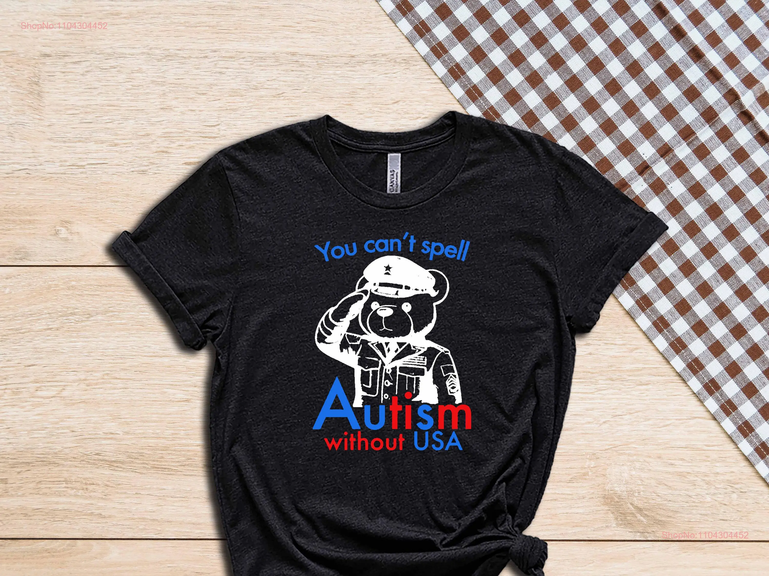 You Cant Spell Autism Without USA T Shirt Autistic Acoustic America long or short sleeves