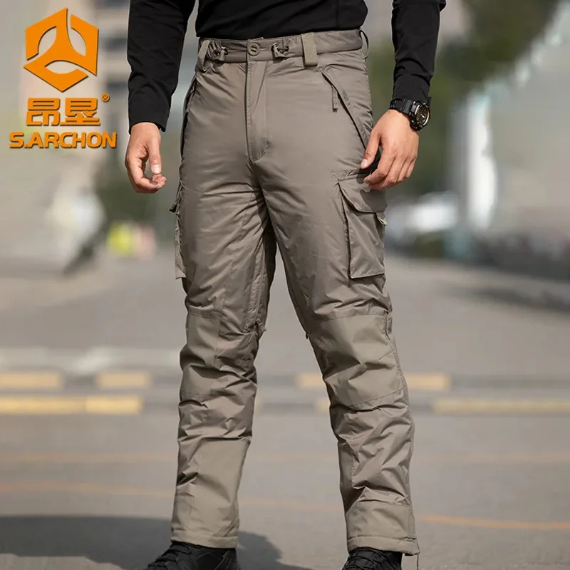 

Outdoor IX13 Tactical Pants Men's Cold Thick Warm Cotton Trousers Winter Mountaineering Skiing Windproof Camping Training Longs