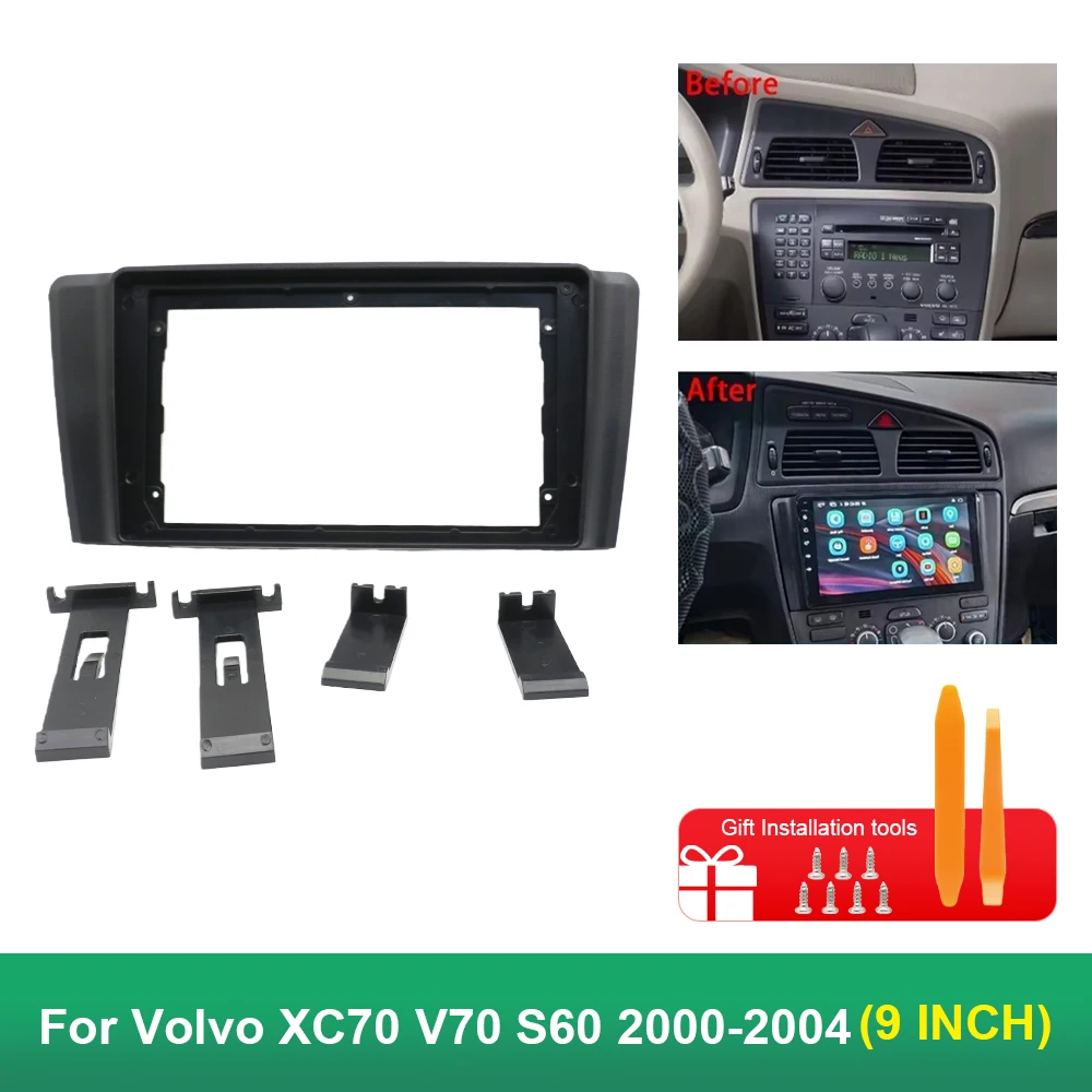 

9 inch 22.86cm Car Frame Fascia Adapter Android Radio Dash Fitting Panel Kit For Volvo XC70 V70 S60 2000-2004