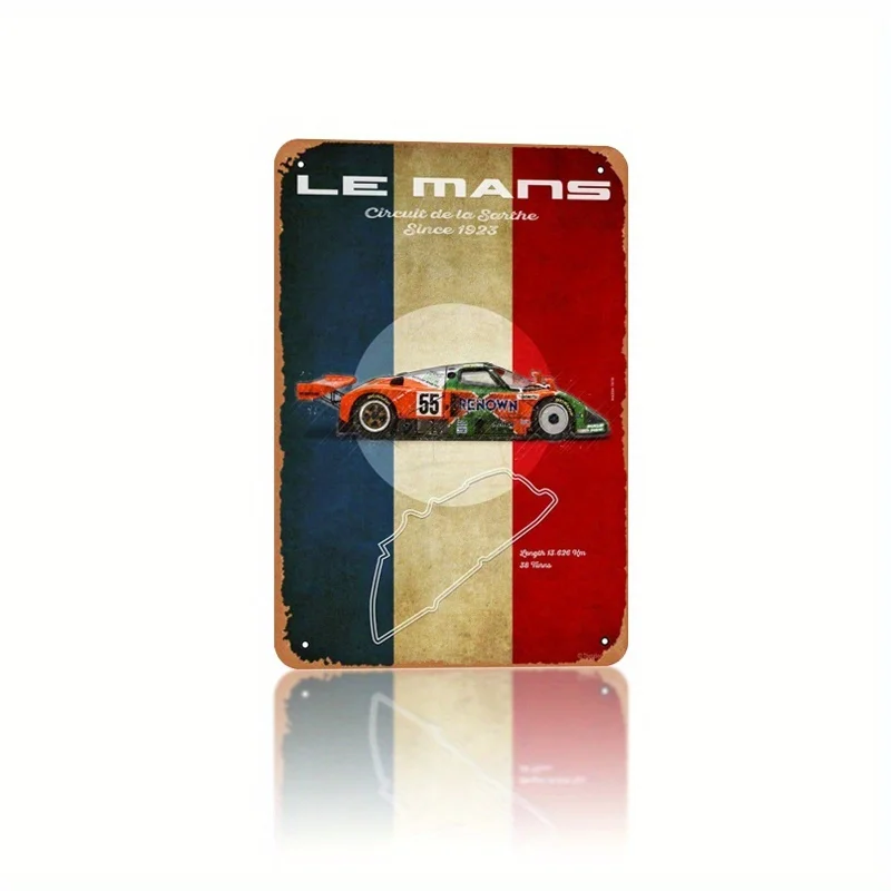 Le Mans 787B Metal Tin Sign 8x12 in - Racing Car Wall Decor with 