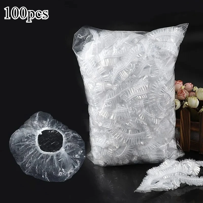100pcs Bath cap set, thick and durable household women's waterproof shower hair mask cap hair treatment cap heating hair dye cap