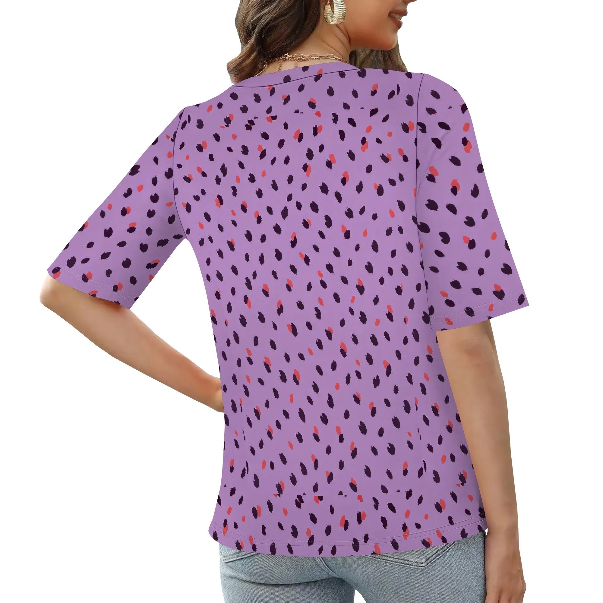 Ladies Tops and Blouse 1/2 Sleeve Summer Shirts Solid Color Basic Tops Casual Tee Shirts Loose Fitted Tunic Tops
