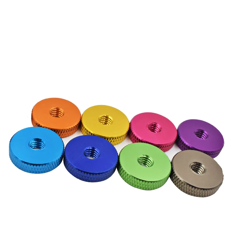 Adjust Aluminum Thumb nut M3 M4 M5 M6 Aluminum Thumb Nut Anodized Hand Tighten nuts colourful anodized 11 colors